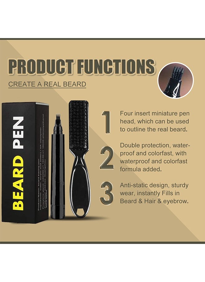 Beard Pen -  Long Lasting Beard Filling Pen Kit with Brush and Beard Styling Comb Tool Creates Natural Looking Beard, Moustache and Eyebrows #Black - pzsku/ZC30DC803451AE5E6278AZ/45/_/1719750690/37037c65-60fb-4411-a238-0827ac49757d