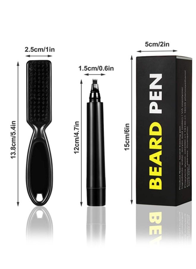 Beard Pen -  Long Lasting Beard Filling Pen Kit with Brush and Beard Styling Comb Tool Creates Natural Looking Beard, Moustache and Eyebrows #Black - pzsku/ZC30DC803451AE5E6278AZ/45/_/1719751263/23c35cfd-2e72-476c-81f3-9059e1c38a81