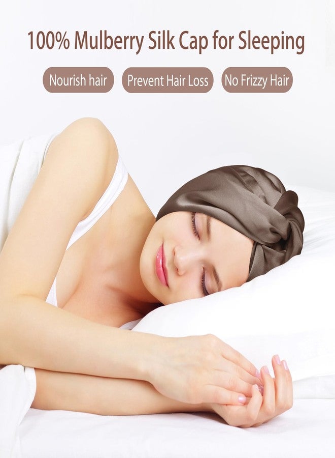 OLESILK بونيت حرير OLESILK للنوم للنساء: 100% حرير توت 22 مومي، قابل للتعديل للعناية بالشعر ليلاً، بدون تجاعيد للشعر المجعد، لون جمل - Image 4