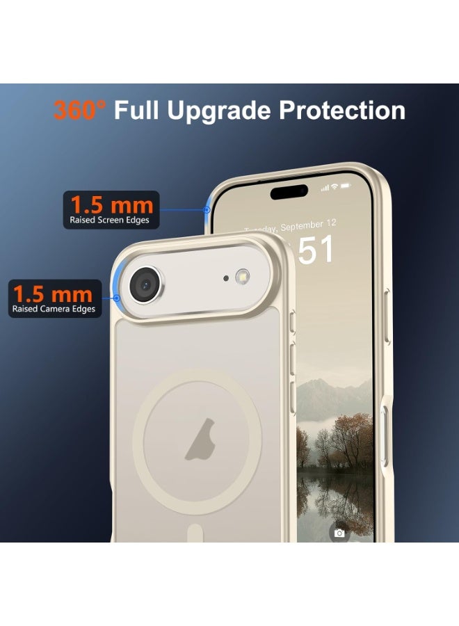 أكاليكس جراب مغناطيسي غير لامع لهاتف iPhone 17 Air، متوافق مع MagSafe، غطاء فاخر مطلي، جراب هاتف واقي مقاوم للصدمات ناعم غير لامع من مادة TPU، (أبيض عتيق) - Image 4