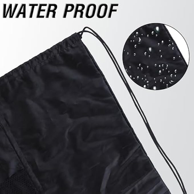 rayihni 2PCS Drawstring Bags Swim Sport Sack PE Bags Water Proof Drawstring Gym Bags for Kids Adults with Outside Zipper and Mesh Pocket Swimming Sports Bag for School Sports Swimming Gym Travel - Image 3
