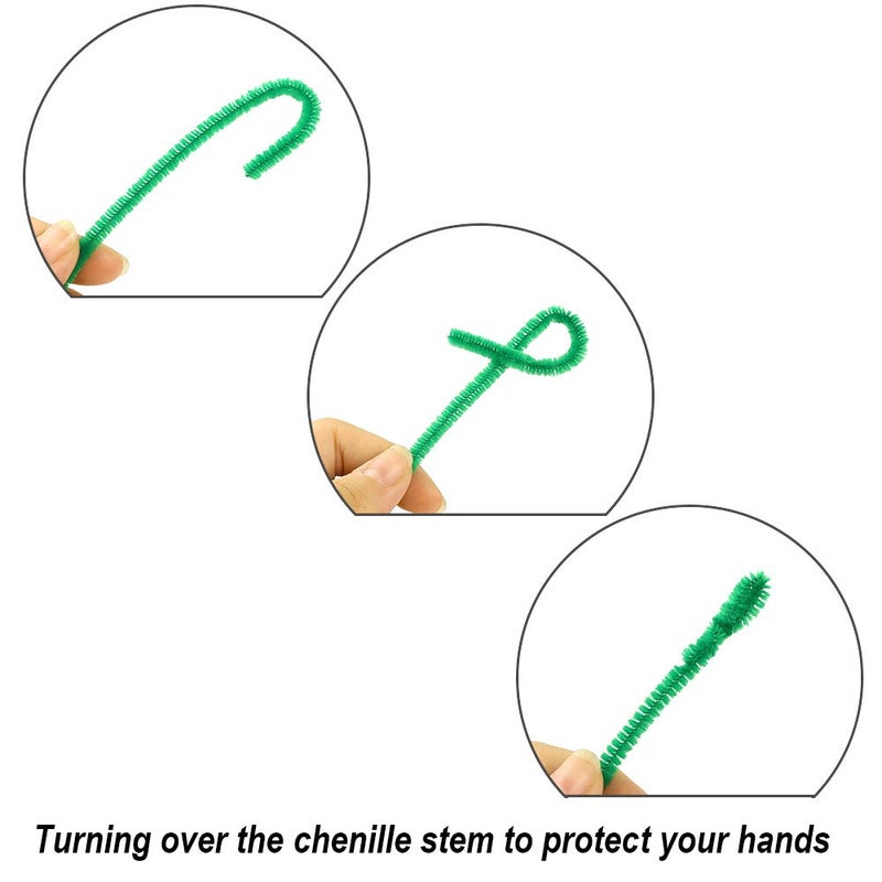 Caydo 200 Pieces Green Pipe Cleaners for St. Patrick's Day Decorations, Craft Chenille Stems for Kids DIY Art Craft Projects (6 mm x 12 inch) - Image 5