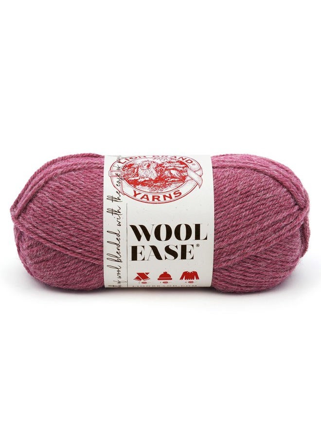Lion Brand Yarn Wool-Ease Yarn, Worsted-Weight Yarn for Knitting and Crocheting, 1 Pack, Dark Rose Heather - Image 1