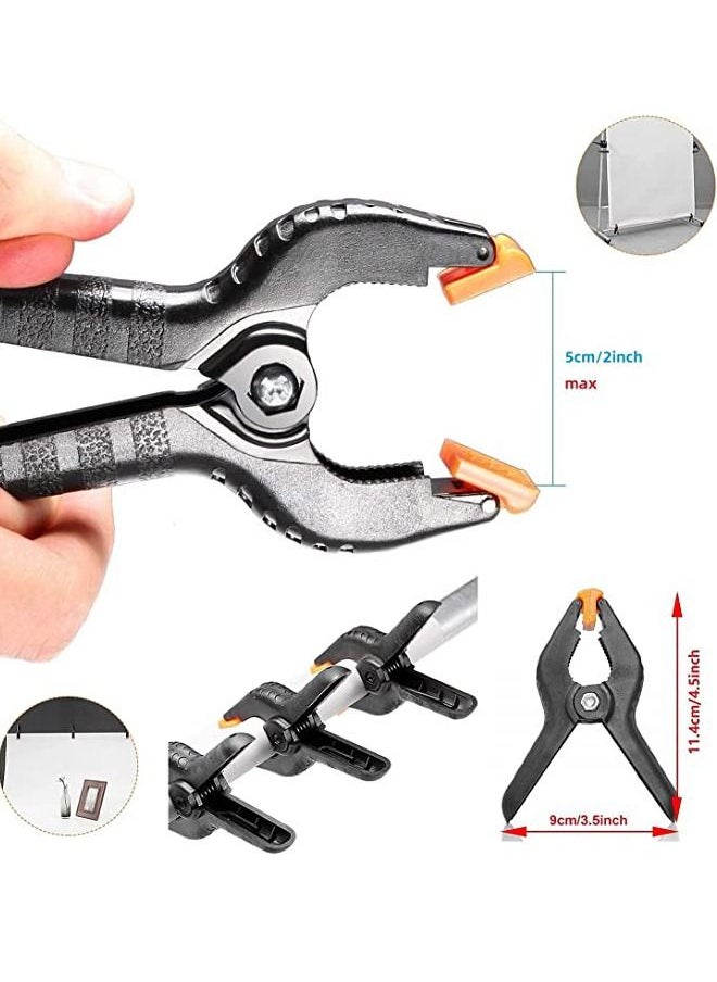 Padom Spring Clamps 10pcs Nylon Toggle A Clamp Clip Tips DIY Tool Set for Photography Studio Plate DIY Lighting Background Woodworking Gluing
