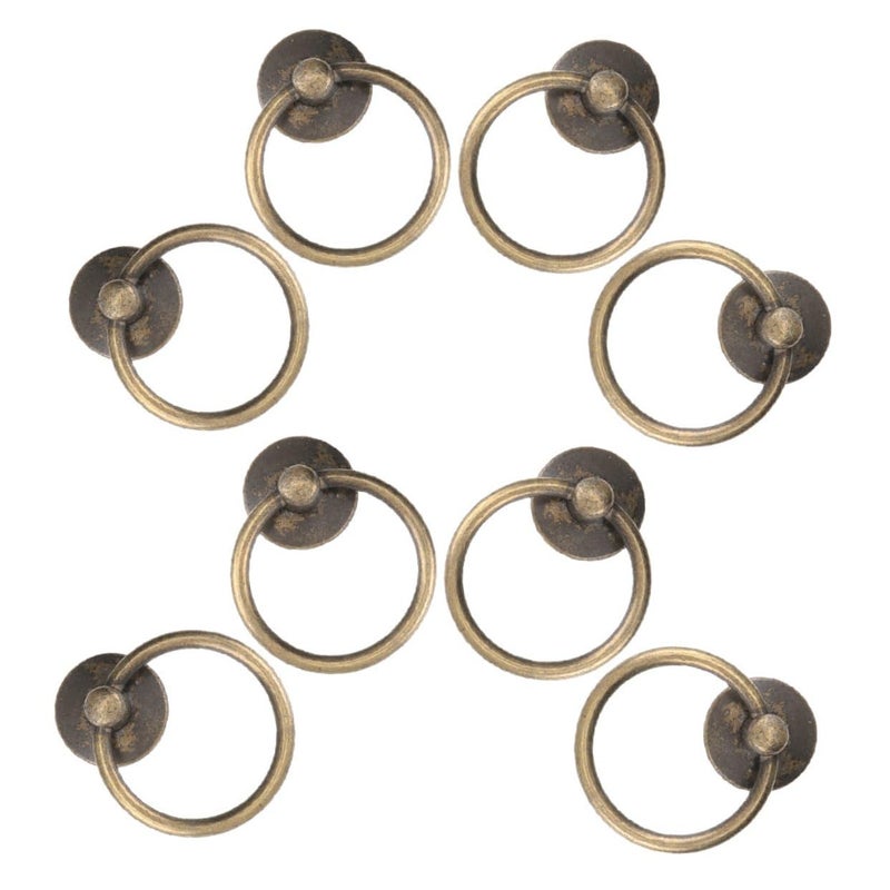 Antique Copper Metal Drawer Pull Handles 8PCS Rustic Kitchen Cabinet Hardware - Image 2