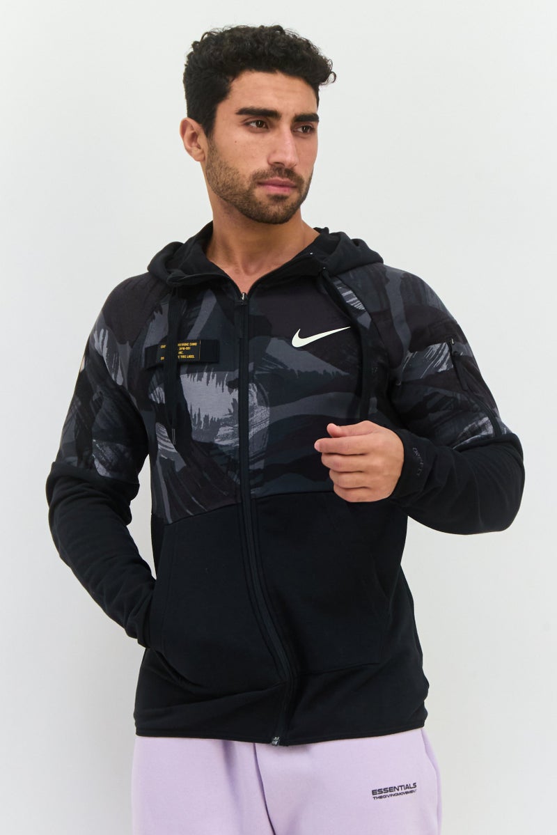 Nike ملابس رياضية للرجال بأكمام طويلة مناسبة، خارجية، سويت شيرت، أسود - Image 1