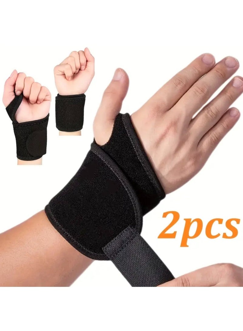 كلين ويف 2 مجموعة دعامات معصم قابلة للتعديل (قطعتان) – أربطة دعم مريحة وقابلة للتنفس للرياضة، رفع الأثقال والعمل اليومي - Image 1