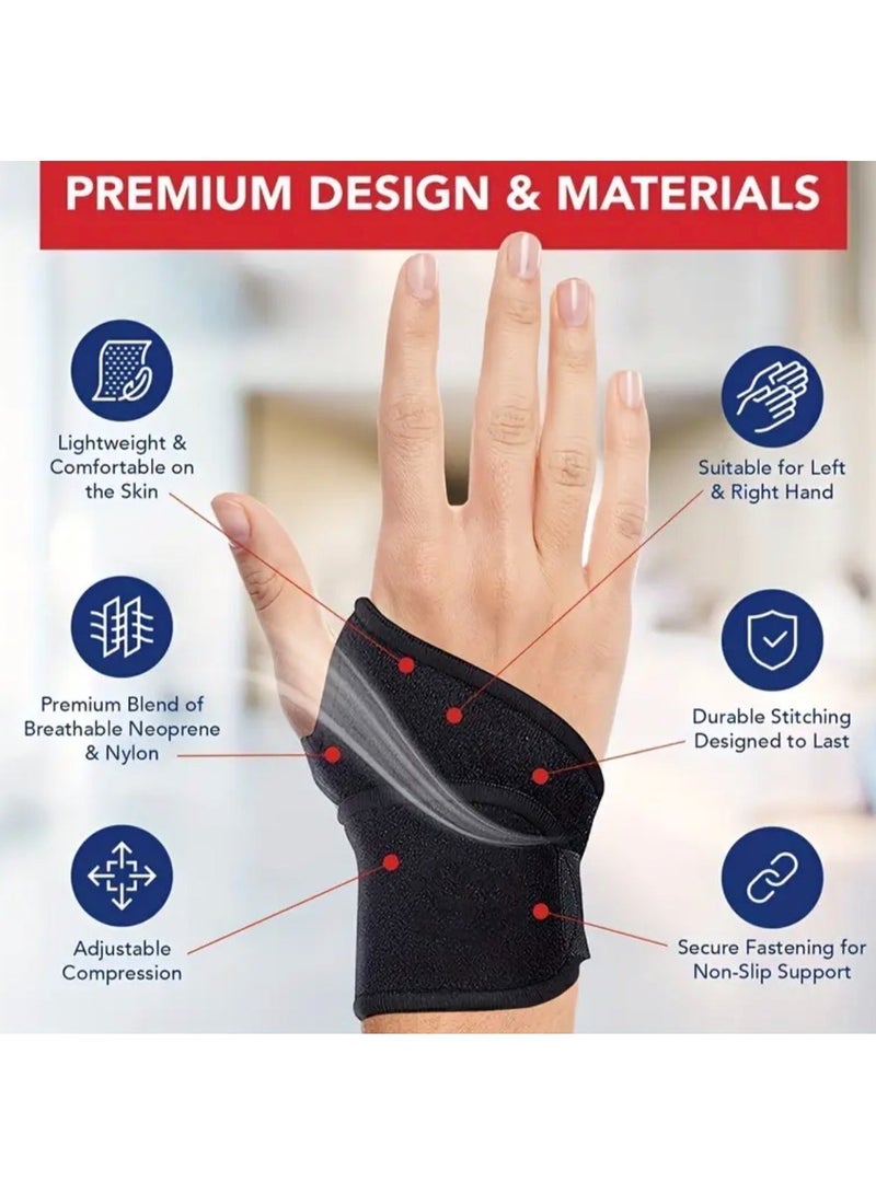 كلين ويف 2 مجموعة دعامات معصم قابلة للتعديل (قطعتان) – أربطة دعم مريحة وقابلة للتنفس للرياضة، رفع الأثقال والعمل اليومي - Image 2