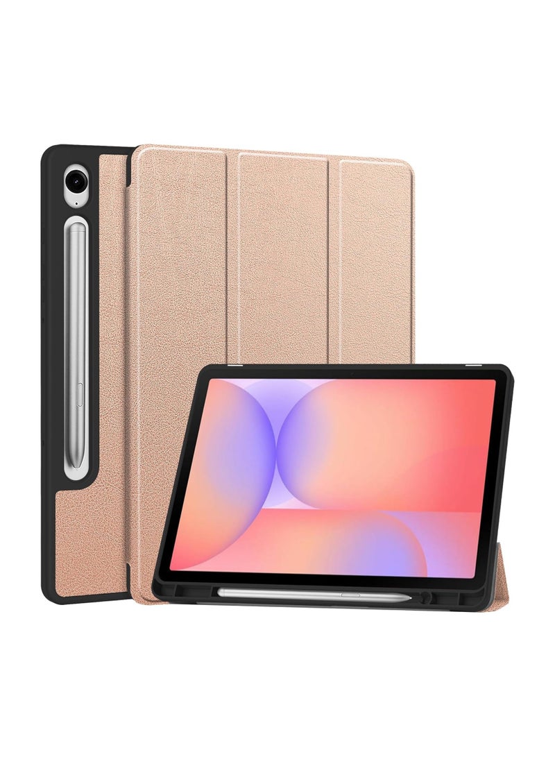 عام غلاف واقي لـ Samsung Galaxy Tab S10 Lite 10.9 بوصة 2025 (SM-X400/X406B)، غلاف ثلاثي الطي من جلد PU مع وظيفة الاستيقاظ/النوم التلقائي، غطاء خلفي من مادة TPU المرنة مع حامل قلم مدمج.