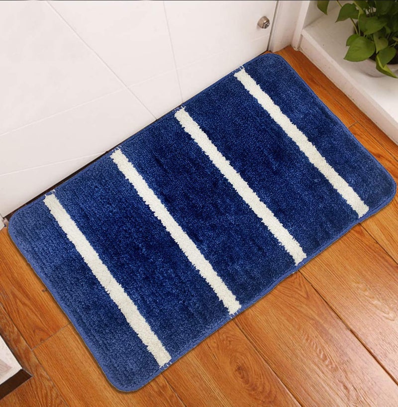 Status Contract Status Anti-Skid Microfiber Water Absorbant/Soaking Washable Doormat for Bathroom/Entrance/Kitchen/Bedside/Door/Living-Room/Prayer Room Bath Mat (58 x 38 cm) (Blue) - Image 5