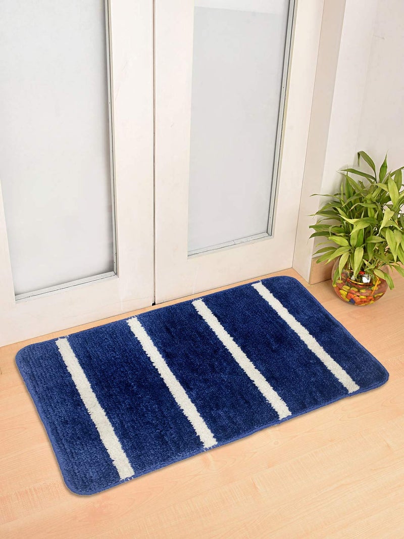 Status Contract Status Anti-Skid Microfiber Water Absorbant/Soaking Washable Doormat for Bathroom/Entrance/Kitchen/Bedside/Door/Living-Room/Prayer Room Bath Mat (58 x 38 cm) (Blue) - Image 2