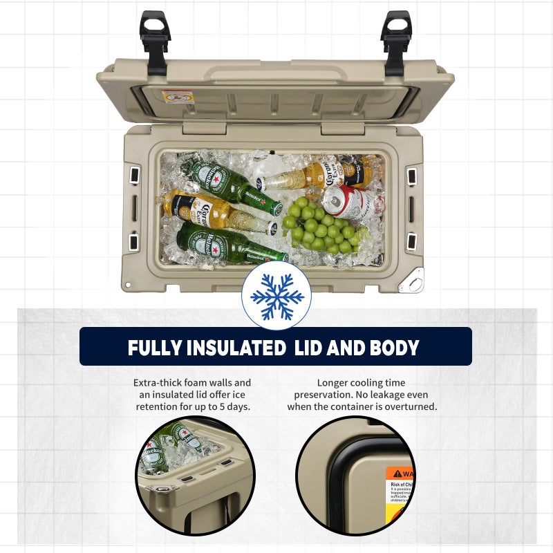 EchoSmile 25/30/35/40/60/75 Quart Rotomolded Cooler, Built to Stand up to The Rigors of The Journey - Image 4