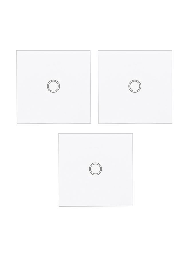 NIBEMINENT 3-Piece Wireless Wall Touch Panel Sticky Transmitter Modules White - Image 1