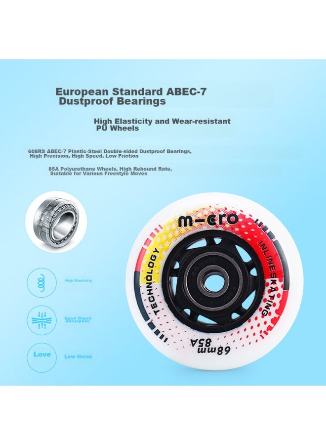 M-Cro Micro Ice Skates For Children, Boys And Girls, Micro Straight-arrangement Roller Skates Suitable For Primary And Secondary School Students, S7n Blue Set Size M - Image 4
