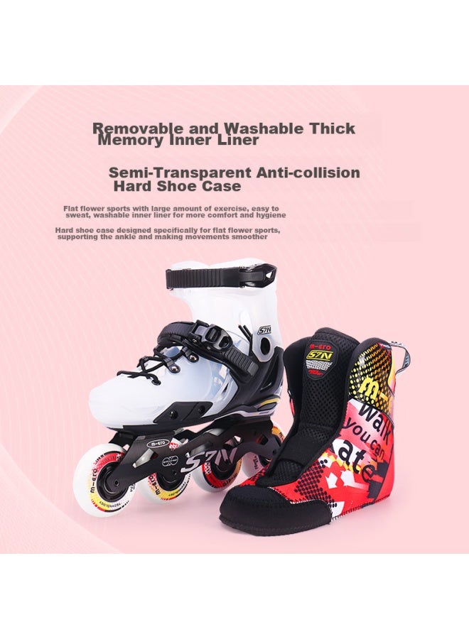 M-Cro Micro Ice Skates For Children, Boys And Girls, Micro Straight-arrangement Roller Skates Suitable For Primary And Secondary School Students, S7n Blue Set Size M - Image 1