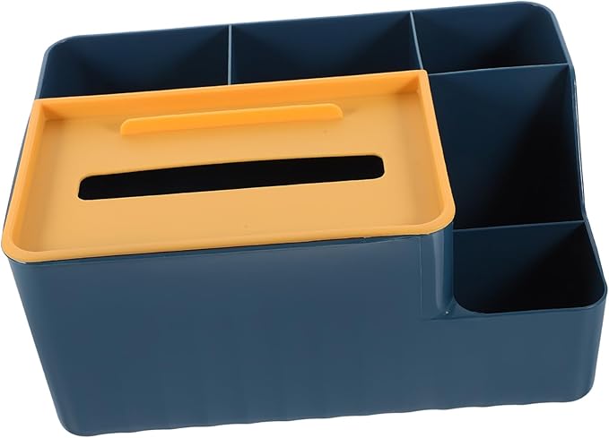 Blue Tabletop Storage Box Large Capacity Cosmetic Desktop Organizer For Office Home Bedroom - Image 1