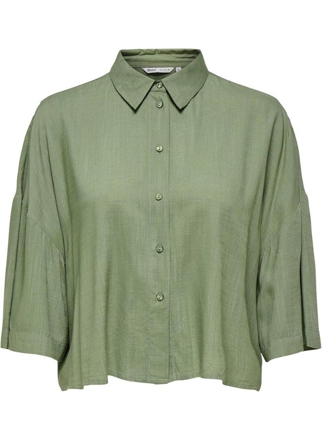 ONLY ONLASTRID LIFE 2/4 CROP SHIRT WVN NOOS - Image 1