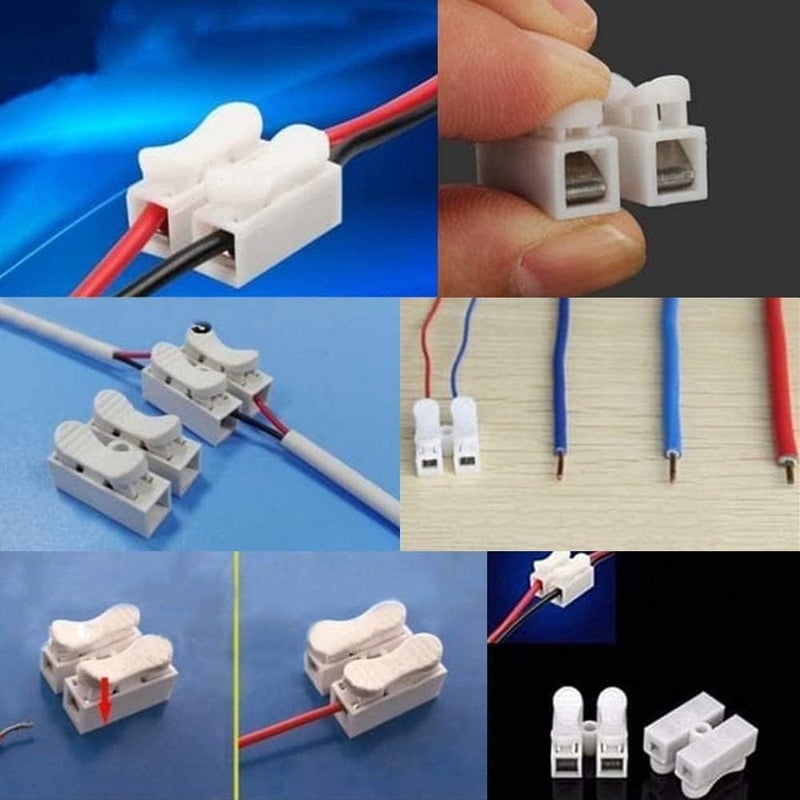 comfrt Push Quick Wire Cable Connector, 10/50/100pcs Pin Push Quick Wire Cable Connector White Wiring Terminal for Wire LED Strip Light Wire Connecting - Image 4