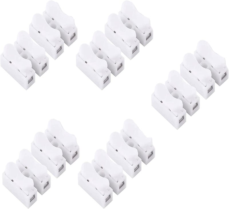 comfrt Push Quick Wire Cable Connector, 10/50/100pcs Pin Push Quick Wire Cable Connector White Wiring Terminal for Wire LED Strip Light Wire Connecting - Image 1