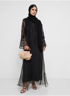 hayas closet V-Neck Embellished Flared Sleeve Abaya  - Image 1