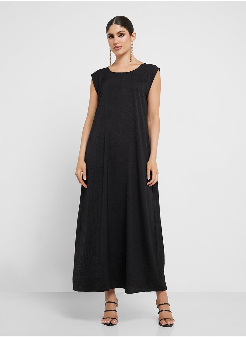 hayas closet Embellished Black Abaya with Sheila  - Image 4