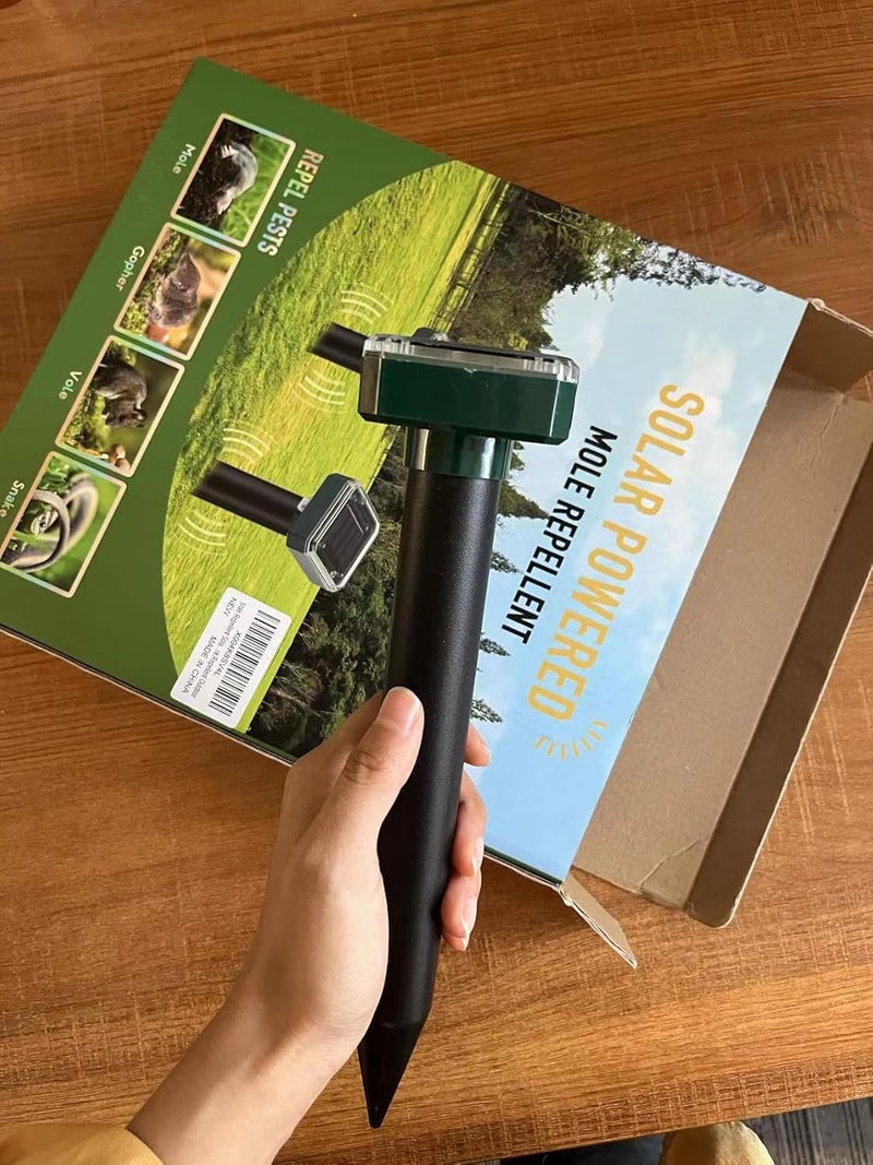 RC Tech Trading Mole Repellent for Lawns 8 Pack, Solar Powered Mole Repeller Ultrasonic Gopher Repellent, Outdoor Waterproof Vole Vibration Stakes,Sonic Gopher Deterrent Yard for Rodent Groundhog Snake Chipmunk - Image 1