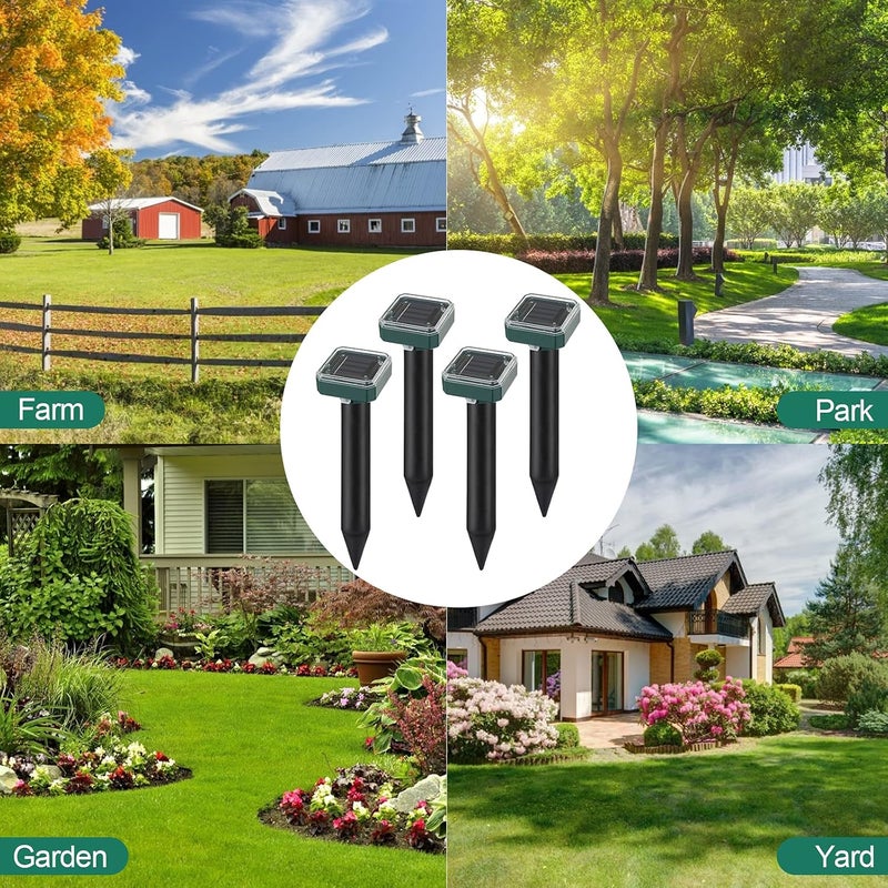RC Tech Trading Mole Repellent for Lawns 8 Pack, Solar Powered Mole Repeller Ultrasonic Gopher Repellent, Outdoor Waterproof Vole Vibration Stakes,Sonic Gopher Deterrent Yard for Rodent Groundhog Snake Chipmunk - Image 5