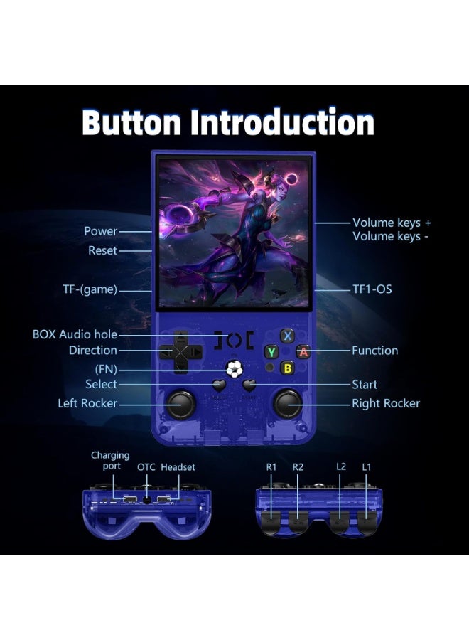 ELTRAZONE R36MAX Retro Handheld Game Console - Blue | Portable Gaming Device with 3000+ Classic Games, HD Screen, Long-Lasting Battery, Multi-Emulator Support, and Fun On-The-Go Entertainment - Image 4