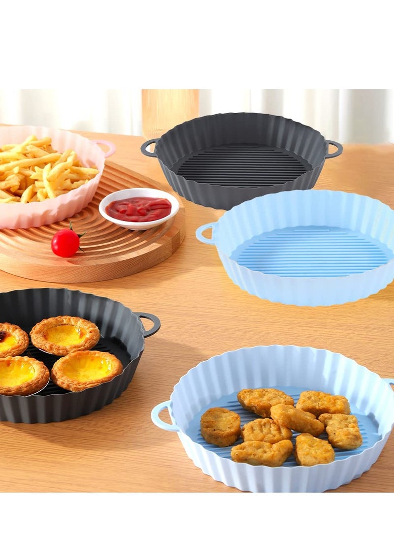 SOLARAE Air Fryer Silicone Pot, 2Pcs Air Fryer Silicone Liners Round Food Safe Reusable NonStick Easy Cleaning Basket For Oven, Replacement for Parchment Liner Paper - Image 3