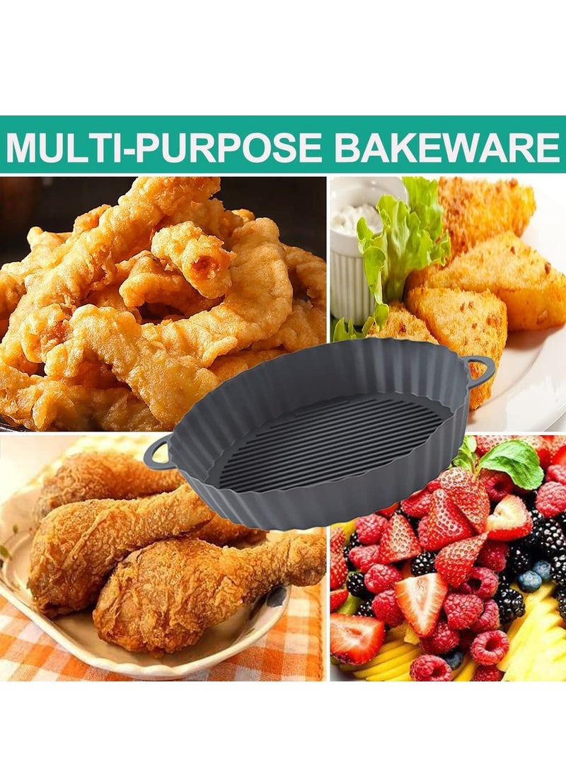 SOLARAE Air Fryer Silicone Pot, 2Pcs Air Fryer Silicone Liners Round Food Safe Reusable NonStick Easy Cleaning Basket For Oven, Replacement for Parchment Liner Paper - Image 5