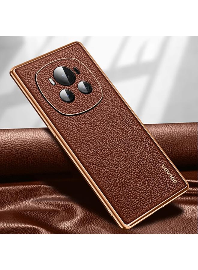 Case For Honor Magic6 TPU + Litchi Texture Leather Phone Case