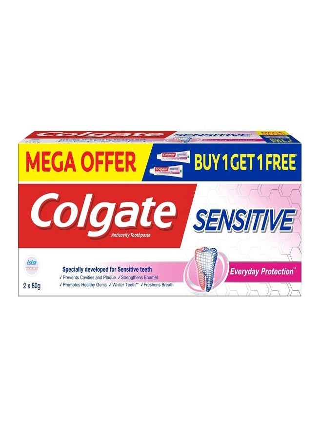 Colgate معجون أسنان كولجيت للحساسية حماية يومية مضادة للتسوس - 160جم (عبوة مزدوجة)