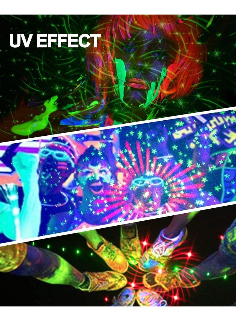 General Stage Projector Effect Light with UV Black Light+120 RG Laser Pattern Rotating, USB Powered Mini Light with RGB Background Light and Remote Control for Birthday Party  - Image 5