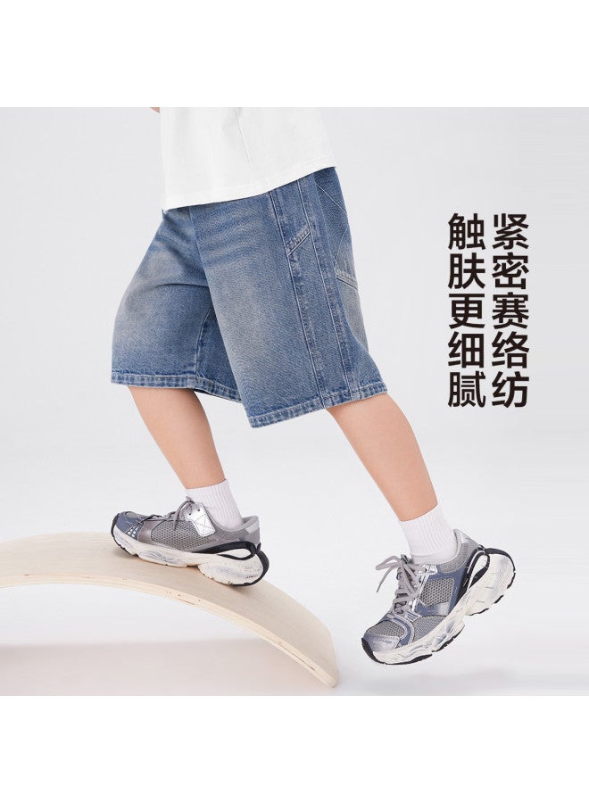 Zuoxi Boys' Denim Shorts Summer Thin Kids' Cargo Pants 2025 New Breathable Mid-large Boys' Pants Children's Clothing - Image 3