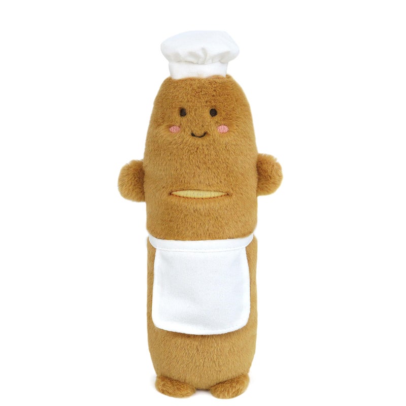 MON AMI Baguette The Chef Plush Toy | 9-Inch Soft Bread Stuffed Doll with Hat & Apron | Adorable Plush Food Toy for Pretend Play & DÃ©cor for All Ages - Image 1