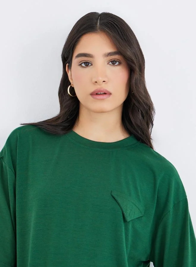 Take Two Take Two Solid Side Split Regular Fit T-Shirt