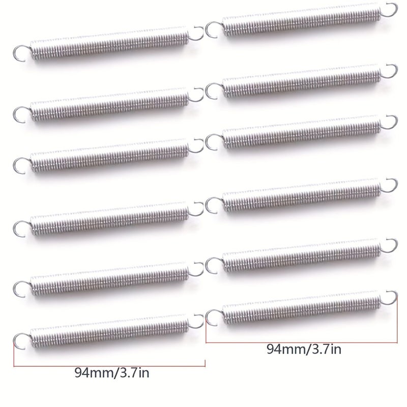 4 Pack Heavy Duty Double Hook Tension Springs 1.2mm Wire 9mm Outer Diameter 94mm - Image 2