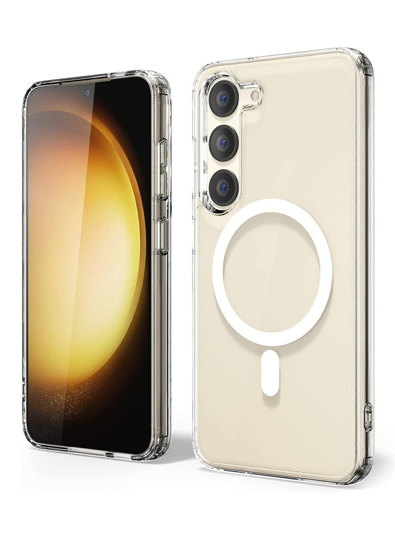 ELTRAZONE - Case/Cover Compatible with Samsung Galaxy S23 Plus Clear Case, Magnetic [Support Magsafe Charger] Cute Case for Men & Women,Shockproof Hard Back for Samsung Galaxy S23 Plus Phone 2023 - MS Clear - Image 1