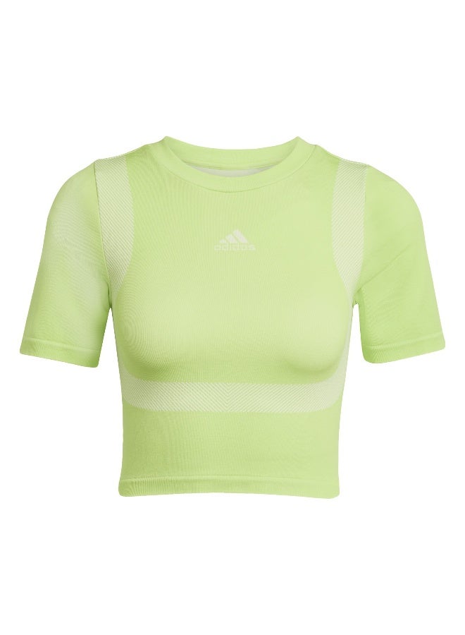 adidas Originals adidas Seamless Tee Green Originals Tops - Image 1