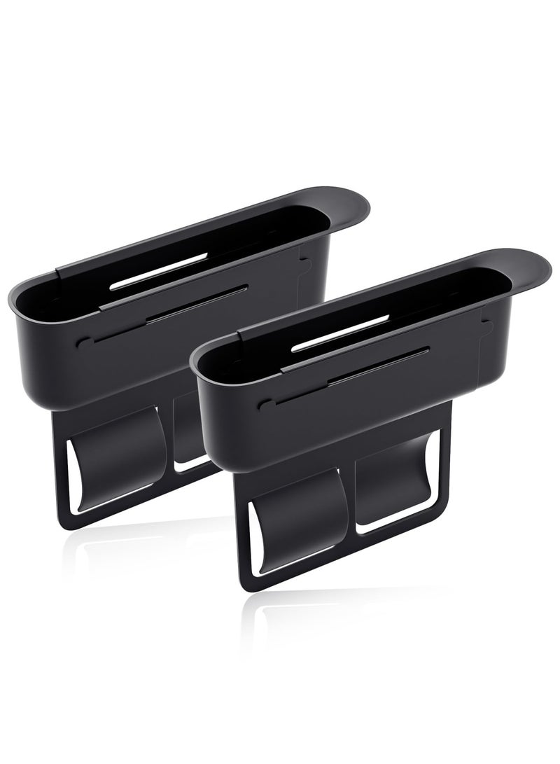 SYOSI Car Seat Gap Filler Organizer, Adjustable Multifunctional Storage Case for Phones, Keys, Cards, Prevents Items Falling with 21.5-33cm Adjustable Length, Universal Fit for Most Cars, 2 Pack, Black - Image 1
