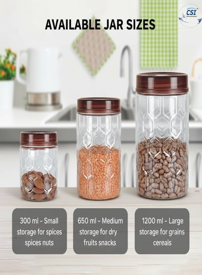 Filox ClearLock Airtight Kitchen Storage Jar Set (12 Pieces) | BPA-Free PET Plastic Containers for Spices, Grains & Snacks | Leak-Proof & Transparent | Includes 4 × 300ml, 4 × 650ml & 4 × 1200ml - Image 2