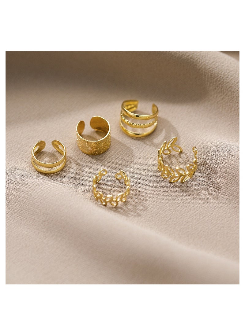 Generic Retro C-Shaped Ear Cuff Without Pierced Earrings 5-Piece Set  - Image 5
