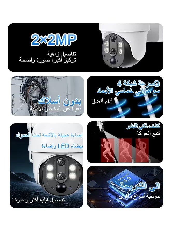 TIGER Solar 4G Outdoor PTZ Security Camera with 8000mAh Battery, 360° Pan Tilt Coverage, AI Human Motion Tracking, Full Color Night Vision, Wireless Mobile Monitoring - Image 2