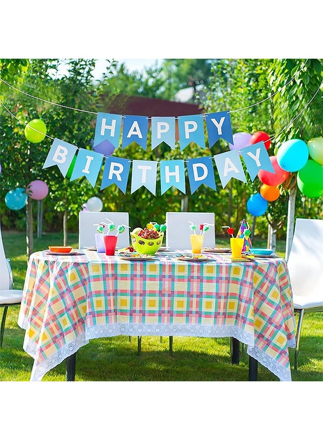 Photon Happy Birthday Decorations Banner and Balloons Set, Blue Birthday Decorations Set with 12inch Balloons, For Men & Women - Image 3
