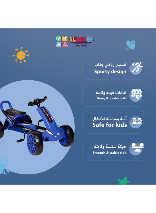 ALBADER kids pedal car medium size pedal car for kids ride on car for children racing style kids pedal car durable kids ride on pedal car for ages 3 to 8 years kids toy car with pedals wide wheels stable kids car - Image 3