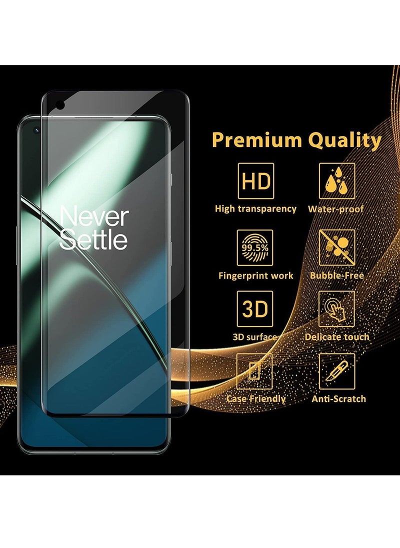 Raxoom 3D Glass Support Fingerprint Sensor, 9H Hardness, HD Clear Anti-Scratch Bubble Free, Case Friendly, Full Cover for OnePlus 11 PRO 5G - Image 4