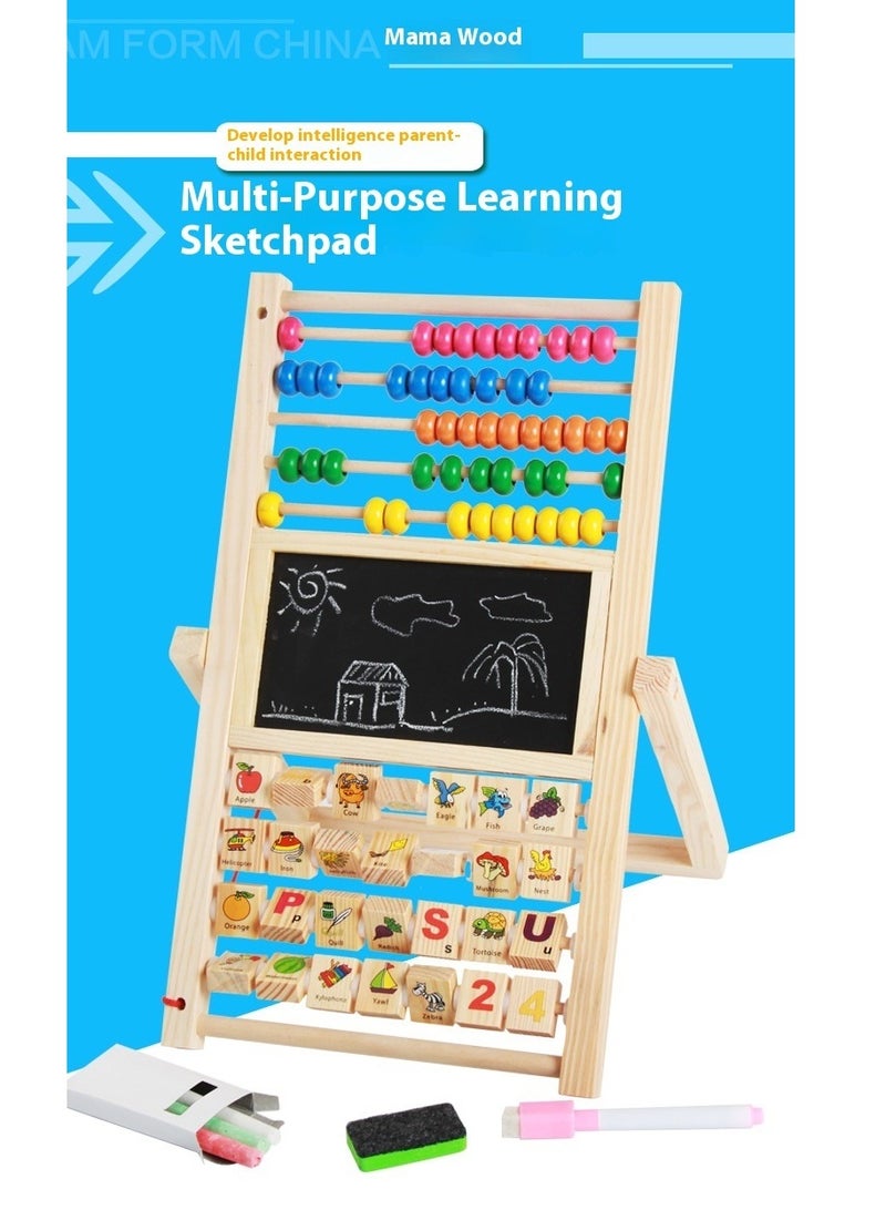 Y&D Function Board Wooden Toys Multi Functional Hands-On Painting Board Desktop Early Education Toys  - Image 2