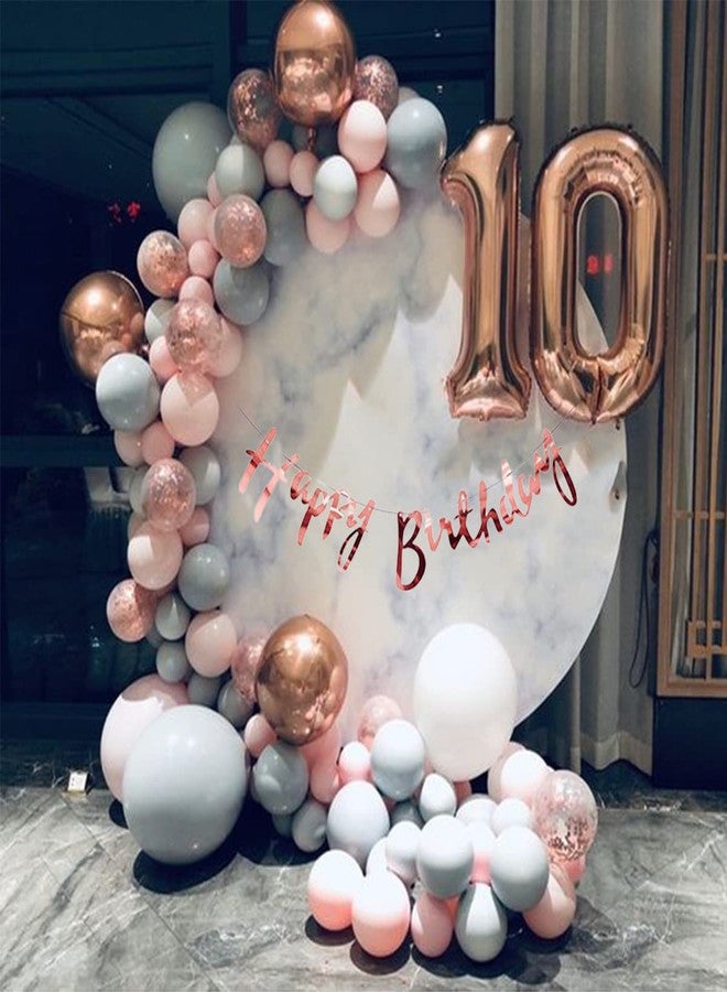 Hemito 43 Pc Birthday Decoration Kit Confetti Rubber Pink Grey Balloons with Balloon Pump for Boys Kids Baby Birthday Decoration Items | Birthday Decoration Items,43 pcs - Image 1