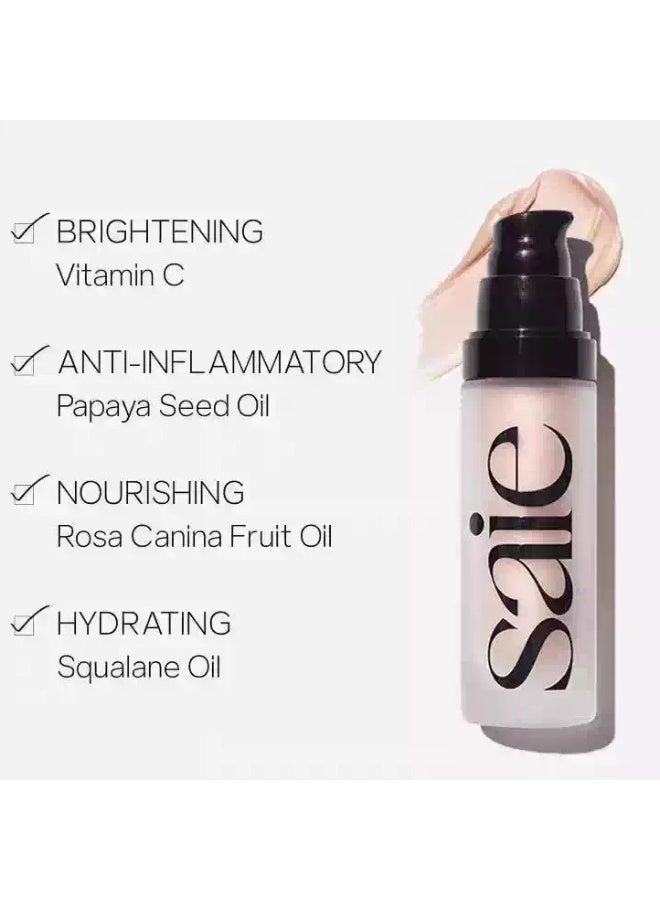 Saie Mini Glowy Super Gel Lightweight Illuminator 15ml - Luminizer + Makeup Primer for Glowing Skin - Enriched with Vitamin C + Hydrating Squalane Oil - Wear Alone or Under Makeup - Starglow - Image 2