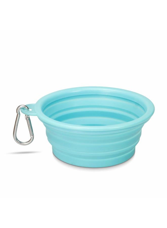 Made Easy Kit Portable Collapsible Dog Bowl for Water or Food Great Pet Travel Bowl in Multiple Sizes (Standard - 12oz, Teal) - Image 1